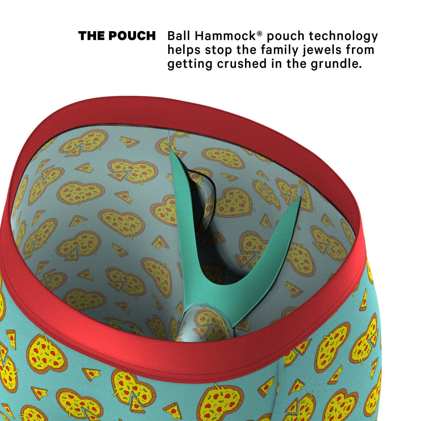 The Deep Dish | Pizza Hearts Long Leg Ball Hammock® Pouch Underwear With Fly