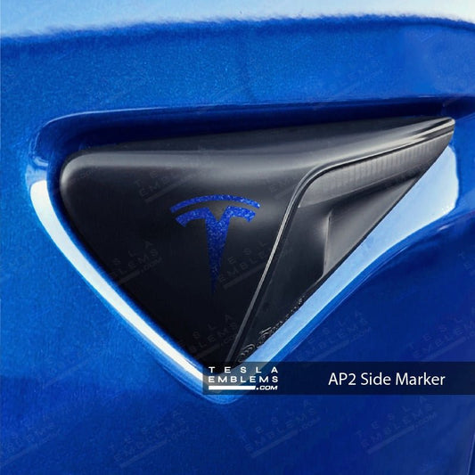 3M Deep Blue Metallic Tesla Autopilot Camera Side Marker Decals (2pcs)