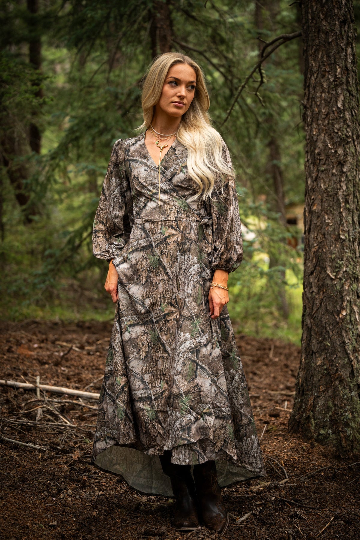 The Deerly Departed | RealTree x Shinesty Camouflage Long Sleeve Dress