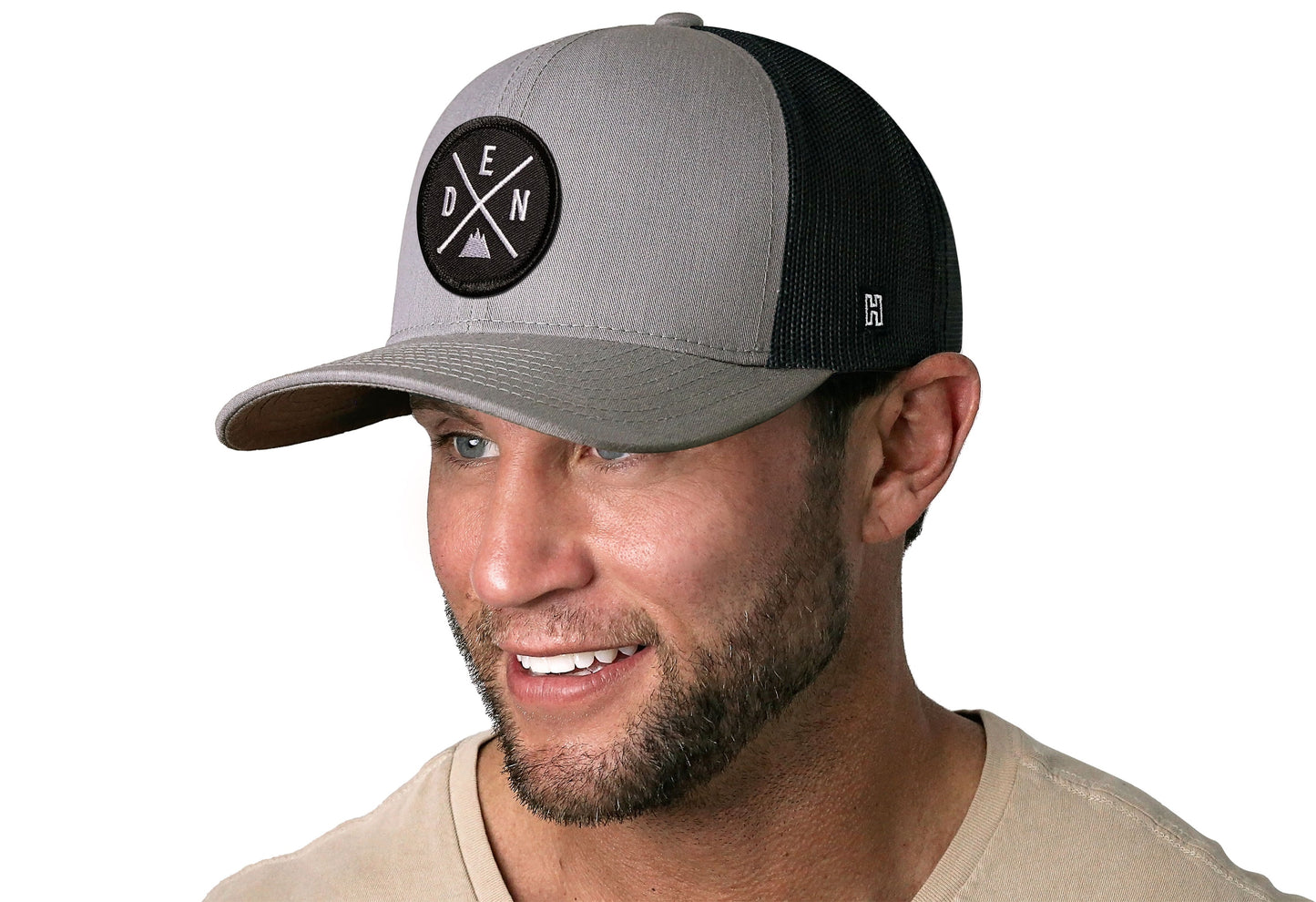 Denver Trucker Hat  |  Gray-Black DEN X Snapback