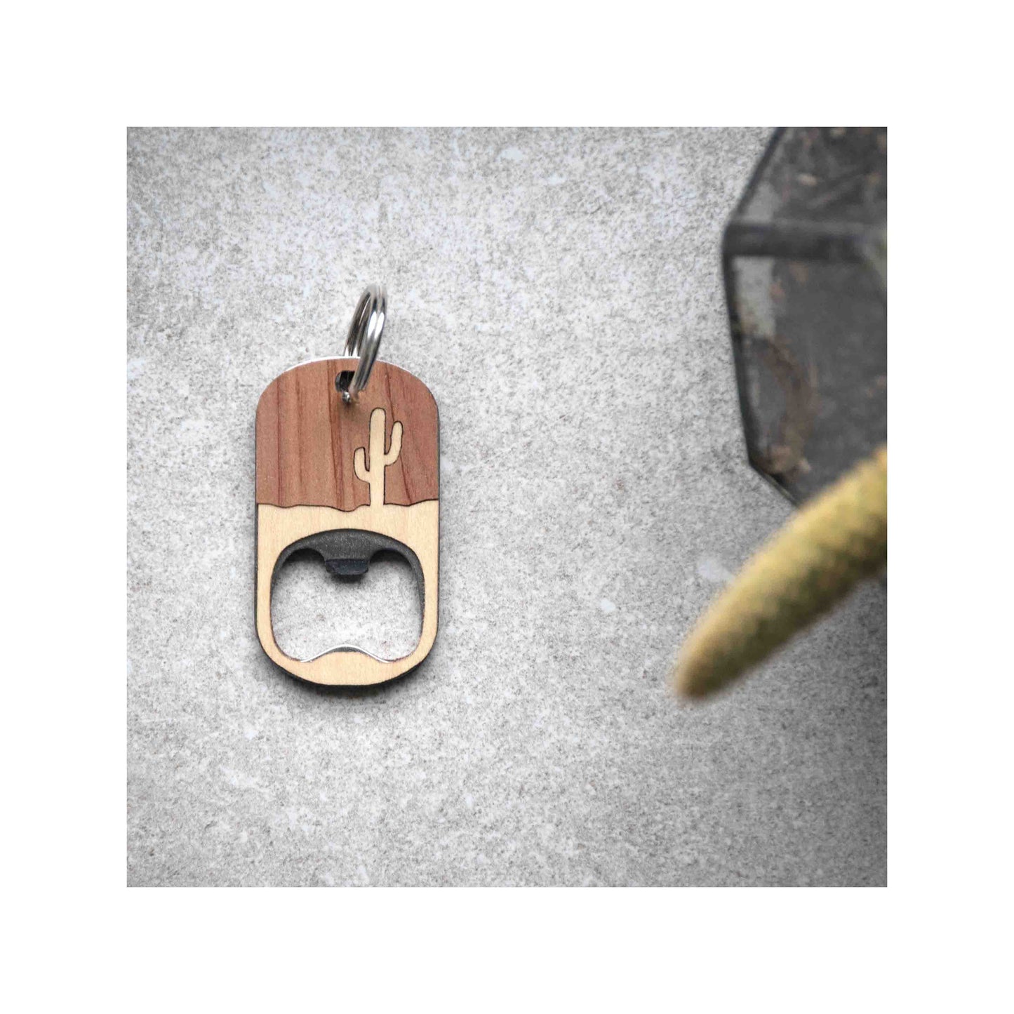 Desert Cactus Bottle Opener Keychain