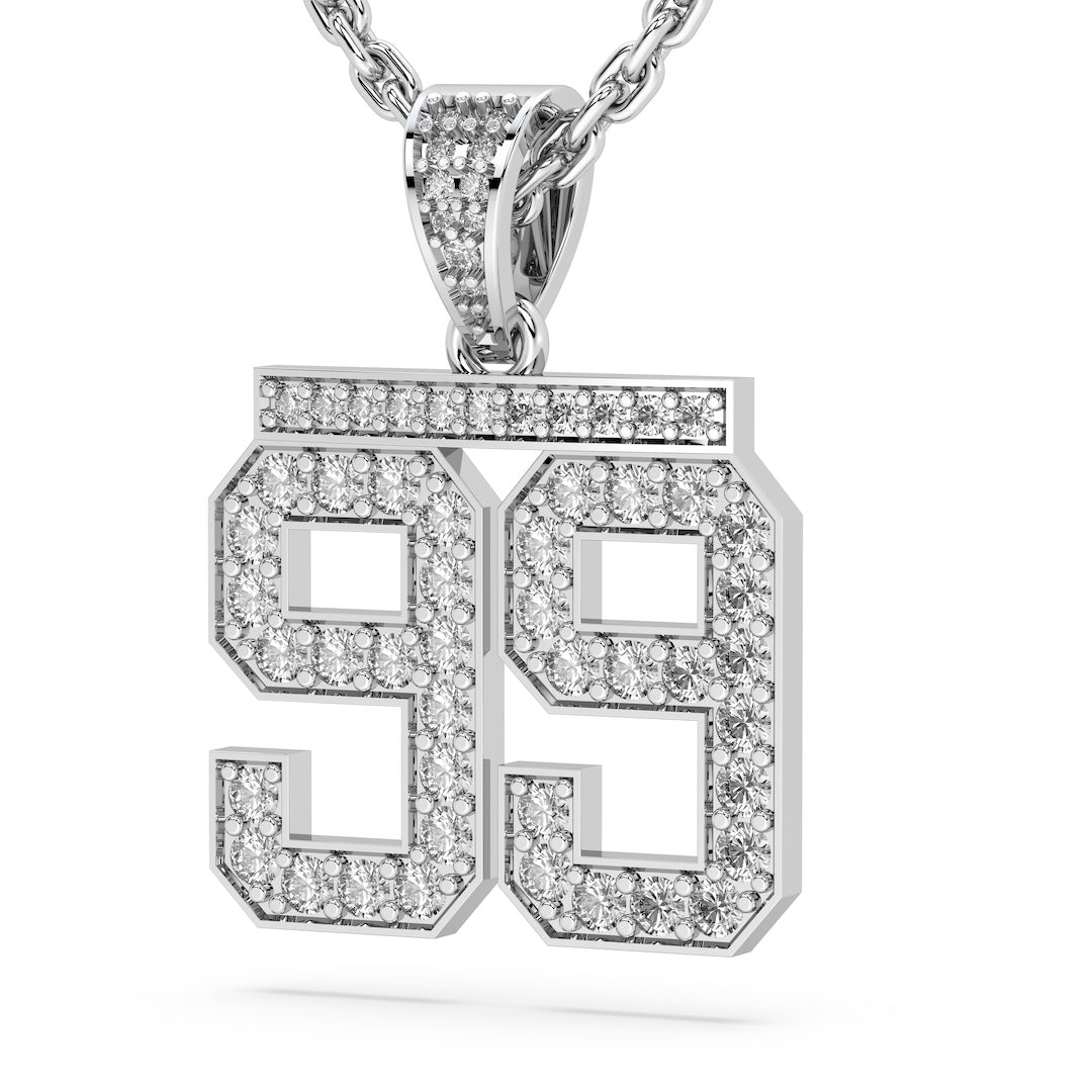Diamond Studded Custom Number Necklace