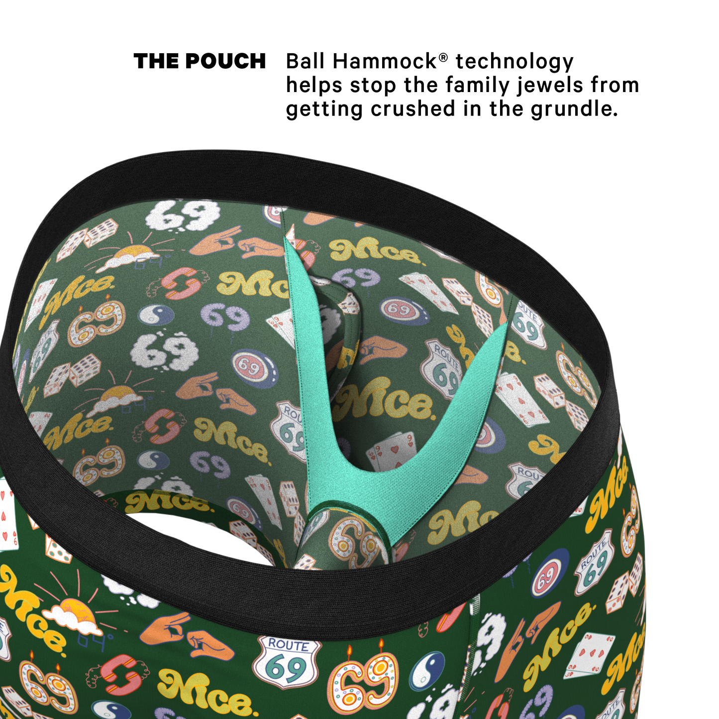 The Wine Dine & 69 | Route 69 Ball Hammock® Pouch Underwear With Fly