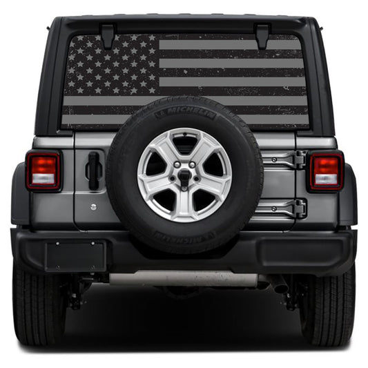 Distressed Black Out Rear Window Decal