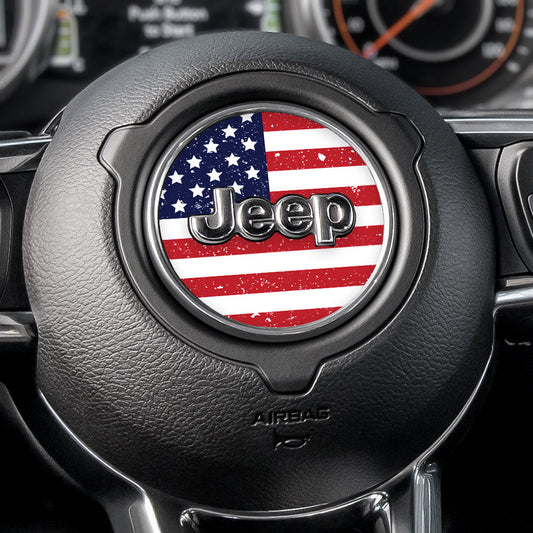 Distressed Old Glory Steering Wheel Decal