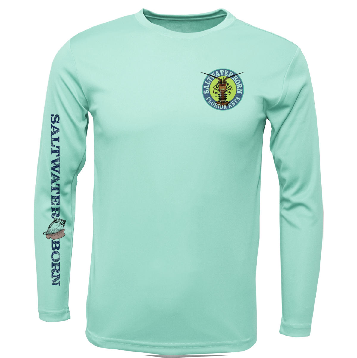 Florida Keys Realistic Lobster Men's Long Sleeve UPF 50+ Dry-Fit Shirt
