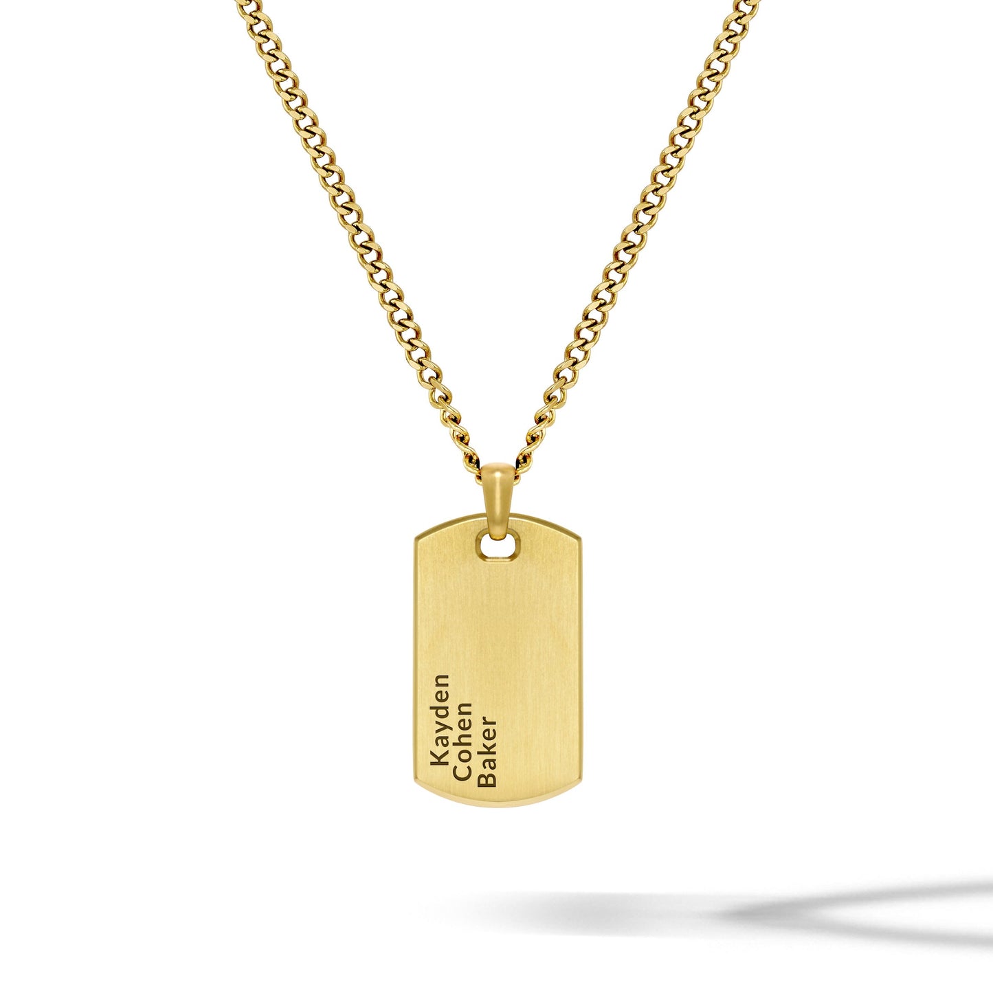 Beveled Tag Pendant - 14K Gold