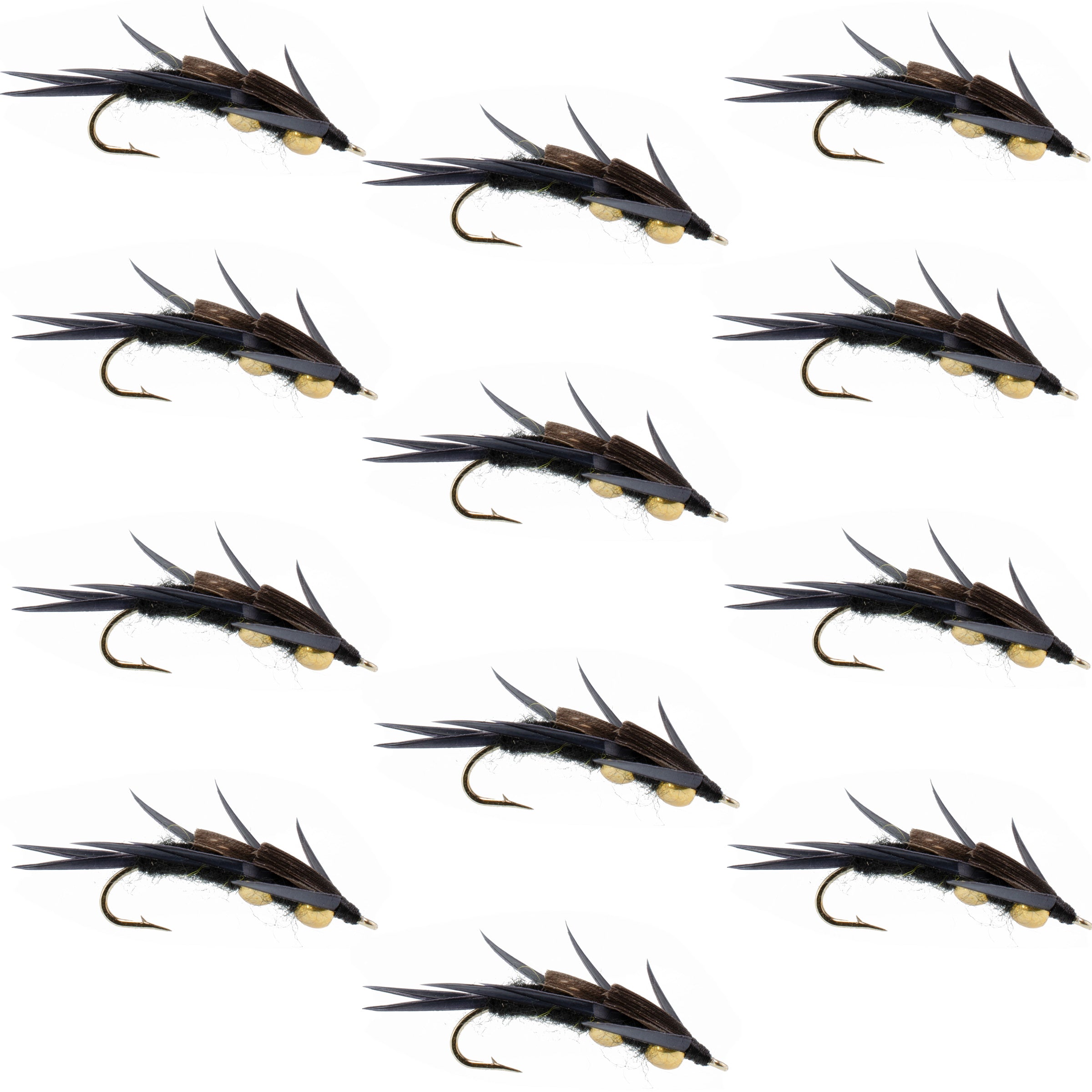 Double Bead Black Stone Fly with Black Biot Legs - Stonefly Wet Fly ...