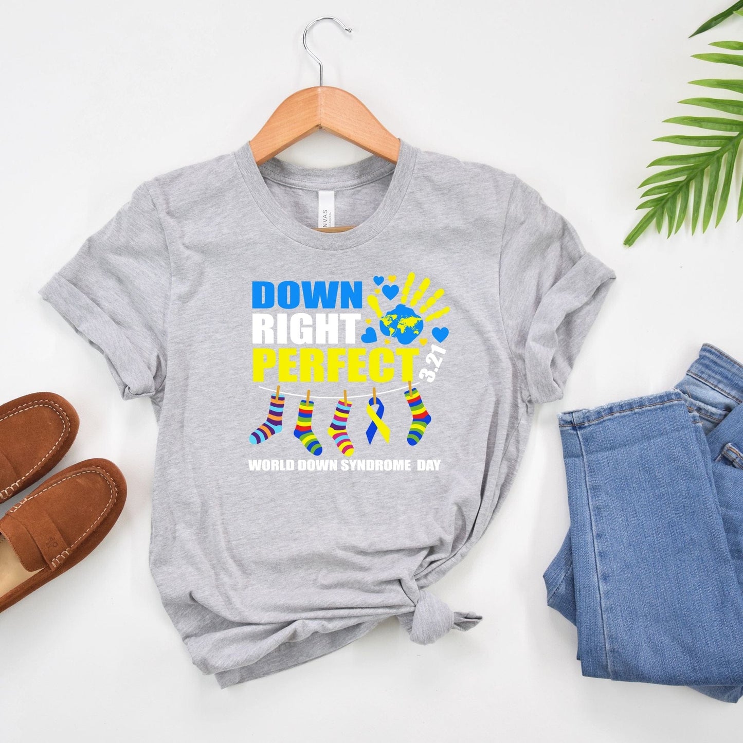 Down Right Perfect World Down Syndrome Awareness T-Shirt
