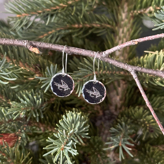 Dry Fly Disk Earrings