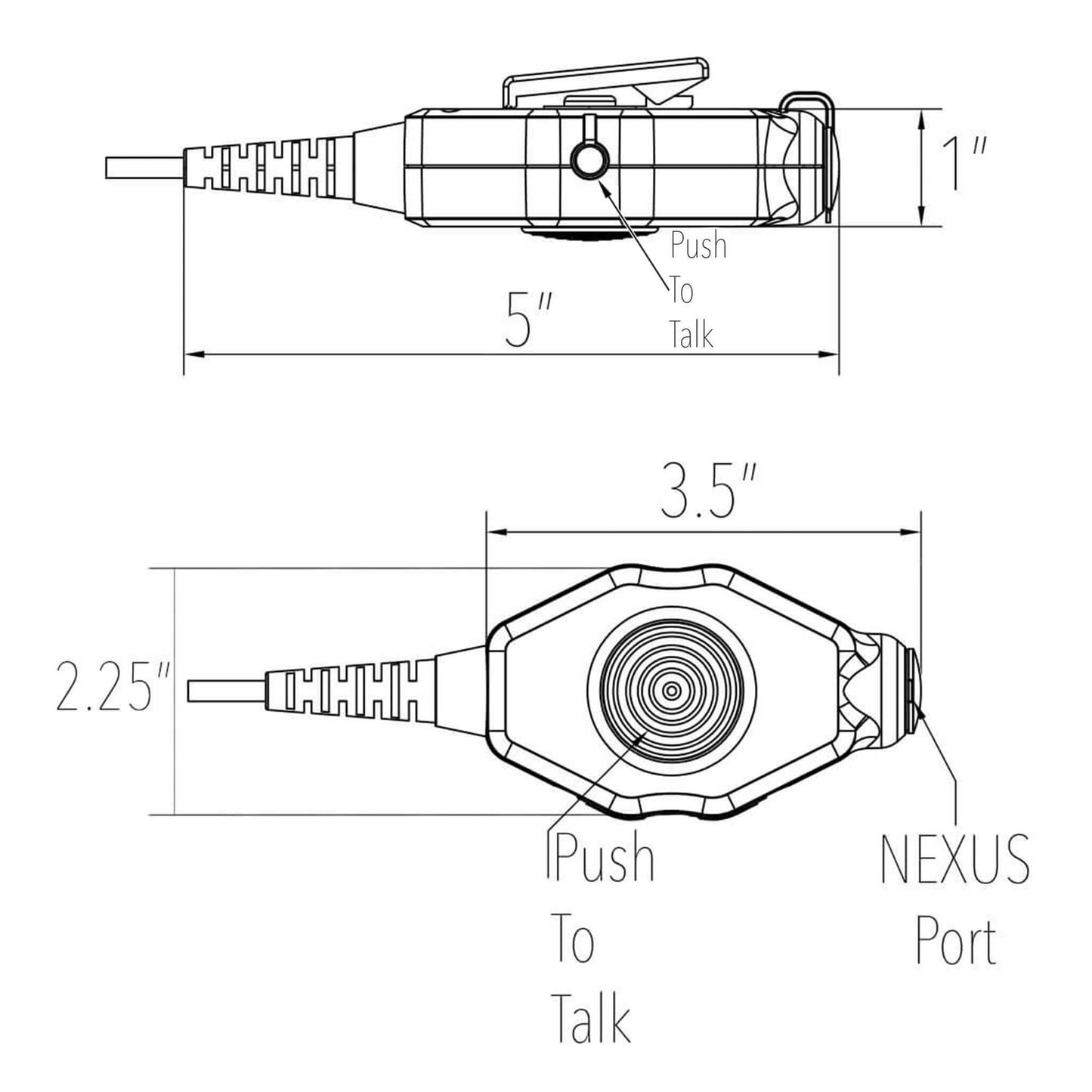 Tactical Radio Amplified PTT for Headset w/ Quick Disconnect(Hirose): NATO/Military Wiring, Gentex, Ops-Core, OTTO, 3M Peltor ComTac, XPI, MSA, Helicopter, & More - Motorola/Ailunce/Retevis/HYT/: Select EX500/600 & GP Series, HD2, Siyata, Simoco & More