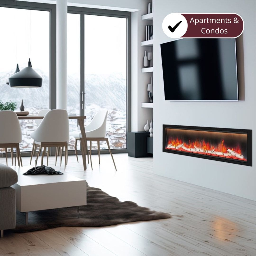 Dynasty Allegro 58-Inch to 82-Inch Flush Mount Smart Electric Fireplace