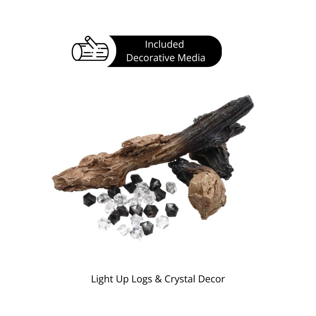 Dynasty Tempo Built-in Smart Virtual Electric Fireplace with Real Flame Effect