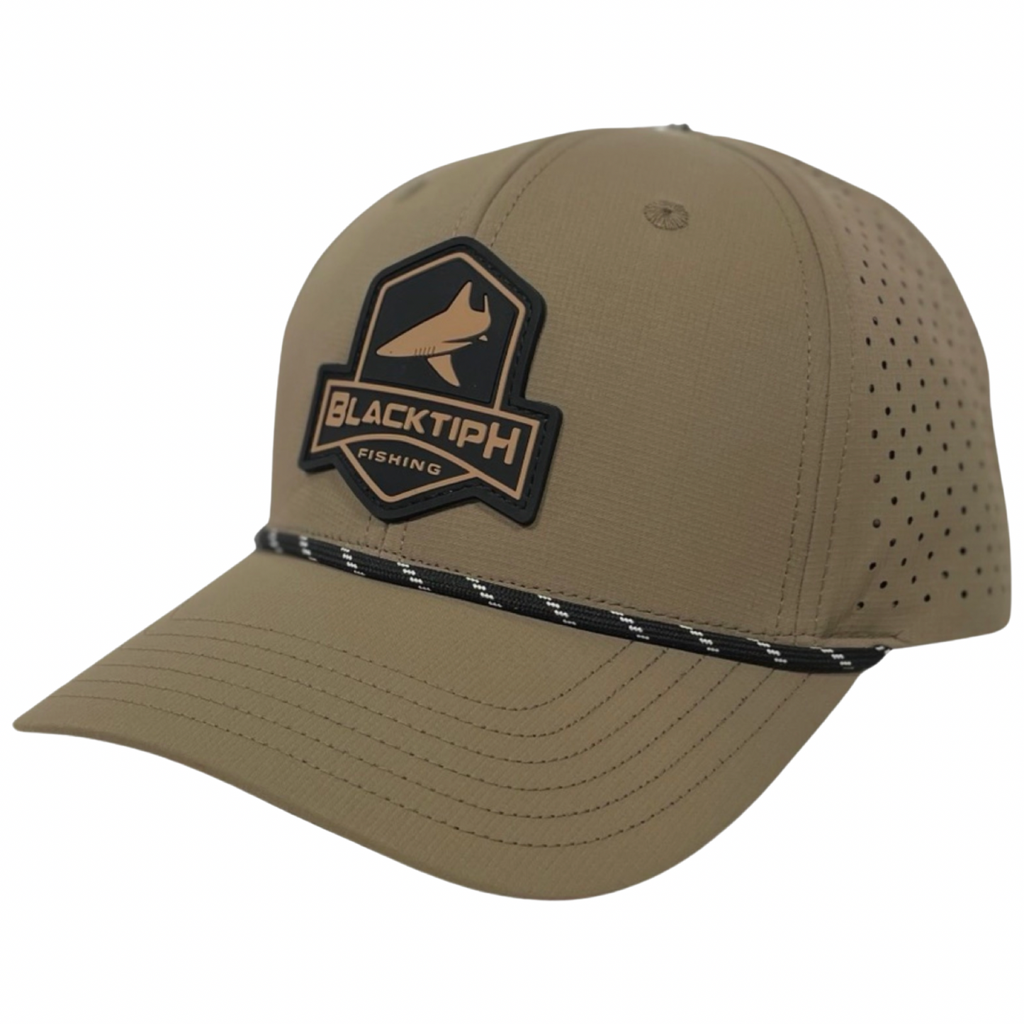 Khaki PVC Performance Snapback Hat