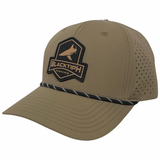 Khaki PVC Performance Snapback Hat