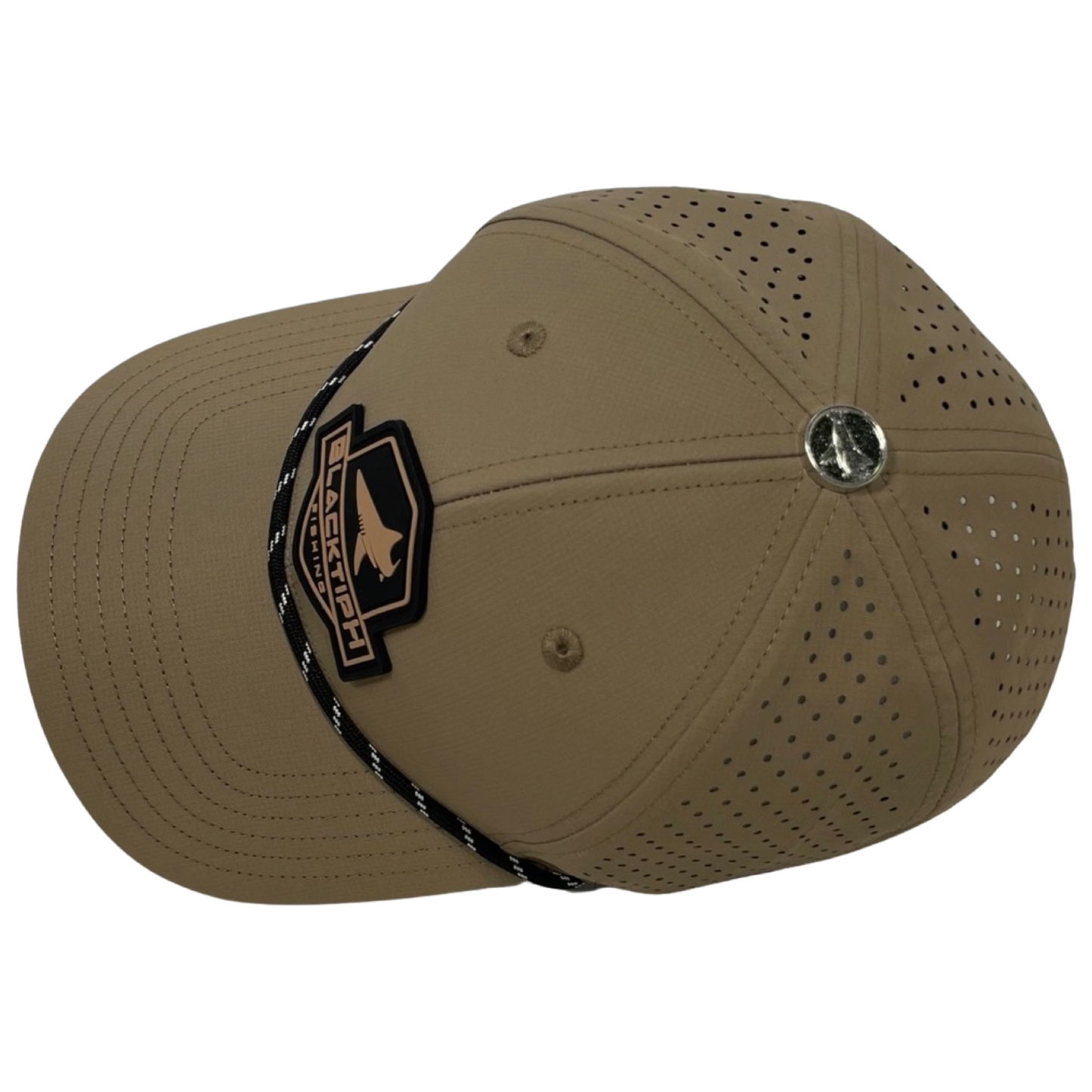 Khaki PVC Performance Snapback Hat