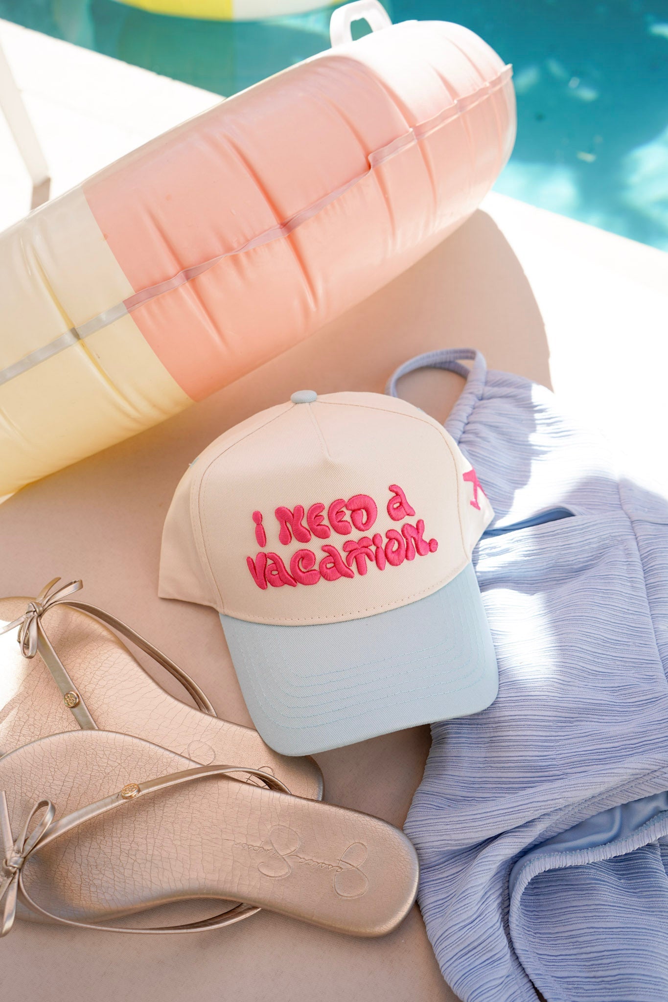 I Need a Vacation - Baby Blue Trucker Hat