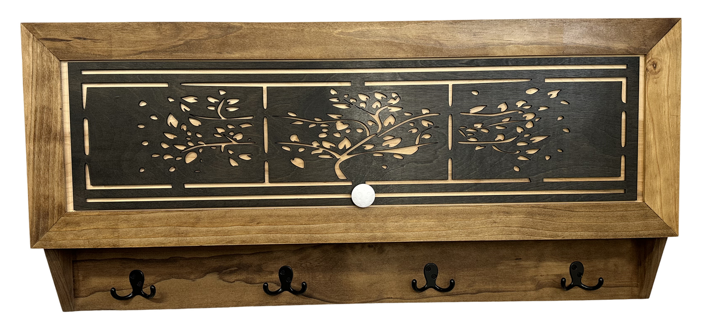 Family Tree Coat Rack Gun Concealment Decor - Handcrafted Wooden Gun Cabinets - Gun Shelf Hidden Storage for Rifles, Shotguns, & Handguns - Quick Access Hidden Wall Safe