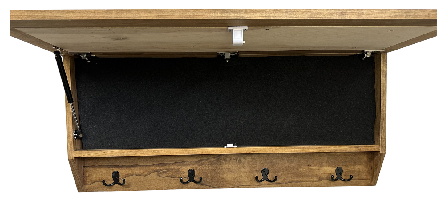 Family Tree Coat Rack Gun Concealment Decor - Handcrafted Wooden Gun Cabinets - Gun Shelf Hidden Storage for Rifles, Shotguns, & Handguns - Quick Access Hidden Wall Safe