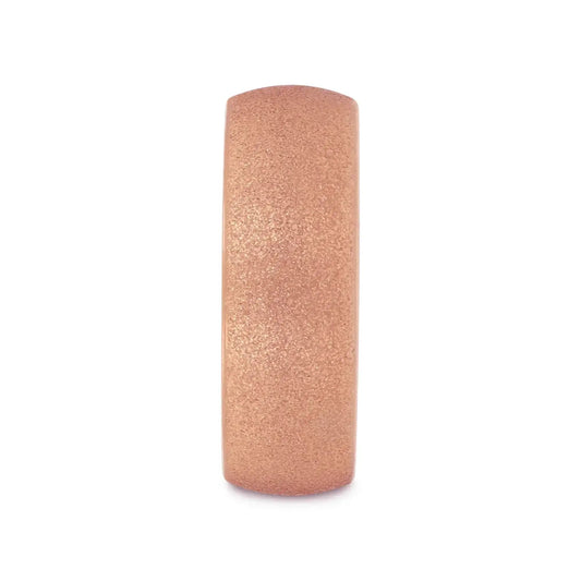 EMBER Domed Tungsten Carbide Ring with Rose Gold Plating and Sandblasted Crystalline Finish - 2mm - 8mm
