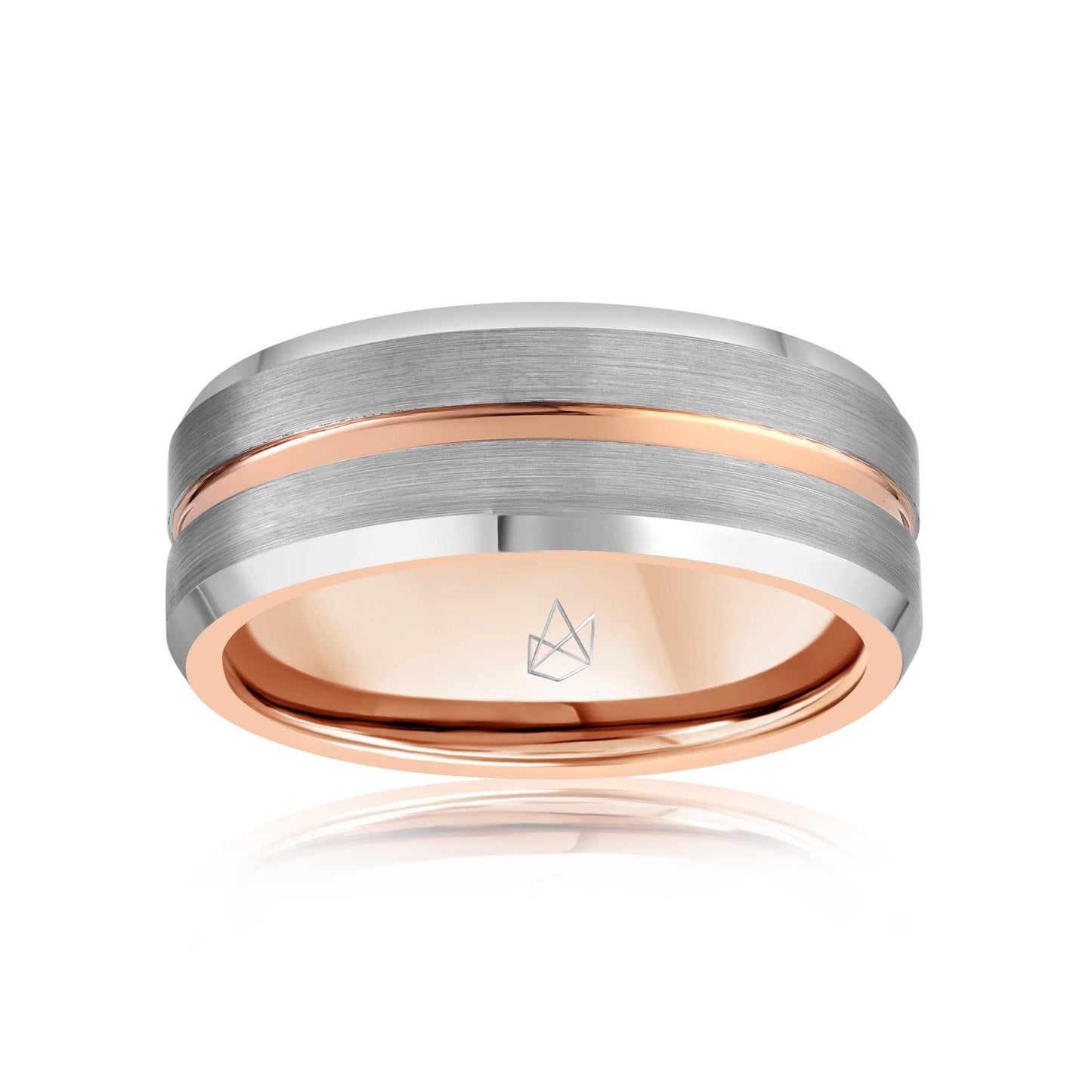 Silver Tungsten Ring Rose Gold Infinity
