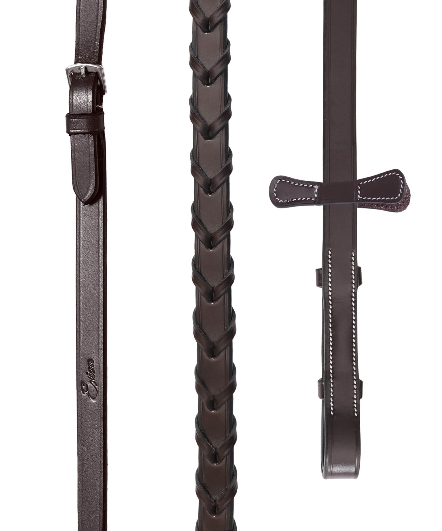 ExionPro Raised Thin Noseband Traditional Hunter Bridle with Reins