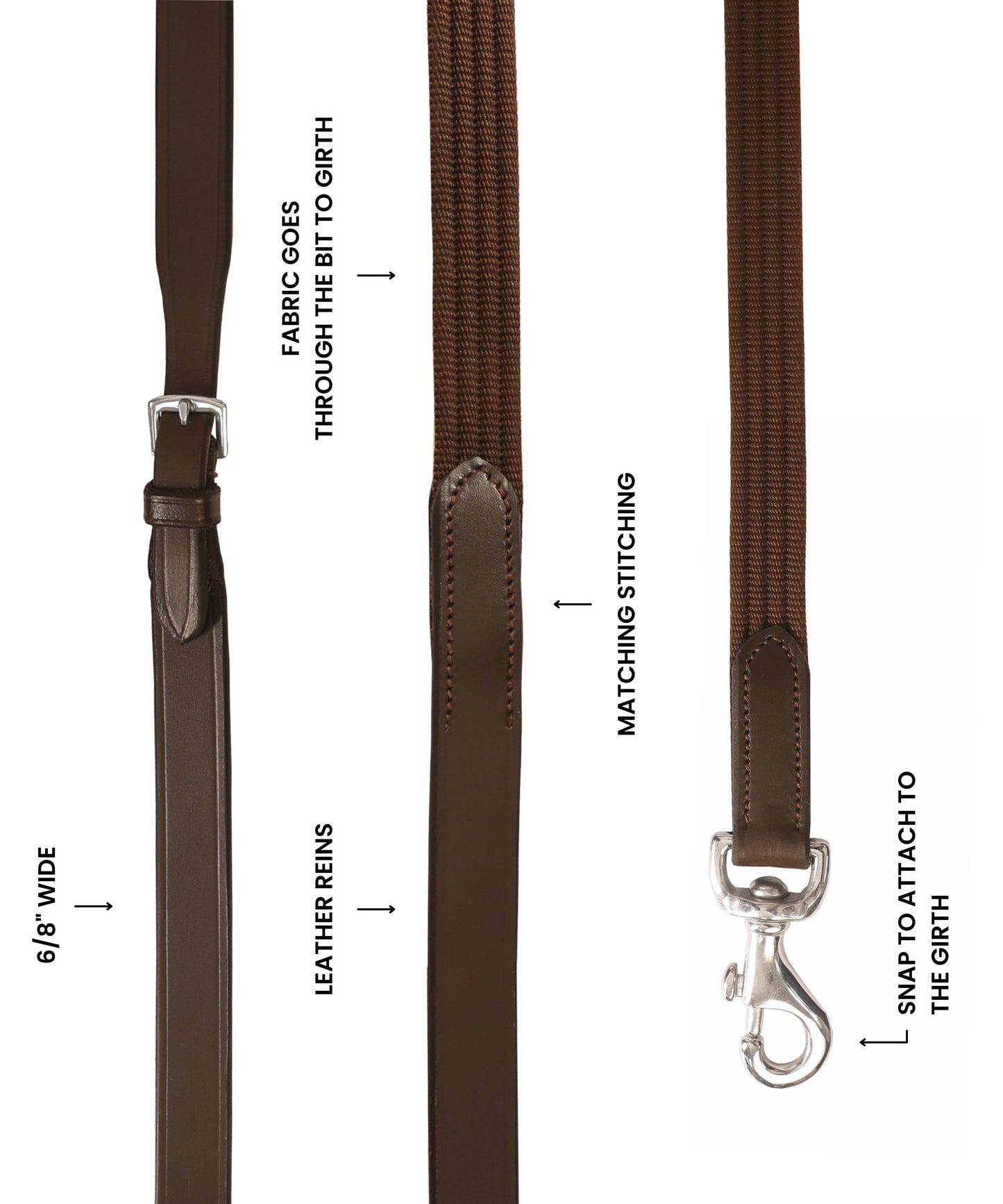 ExionPro Web & Leather Draw Reins