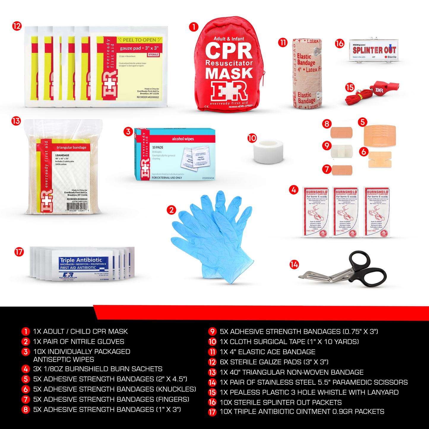 72-Piece First Aid Fanny Pack Kit with Adult & Infant CPR Masks