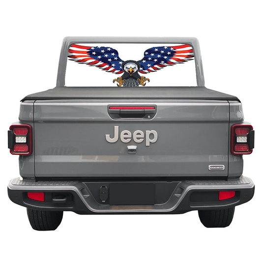 Eagle Flag Rear Window Decal