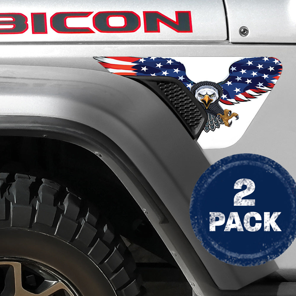 Eagle Flag 2pc Vinyl Fender Decal