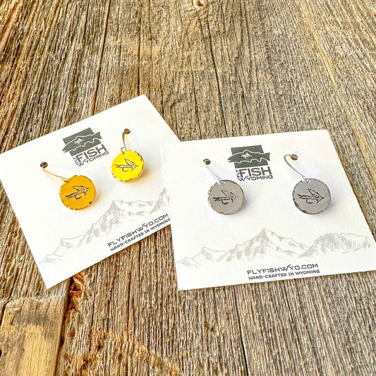 Dry Fly Disk Earrings