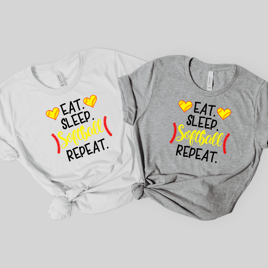 Eat Sleep Softball Repeat T-Shirt
