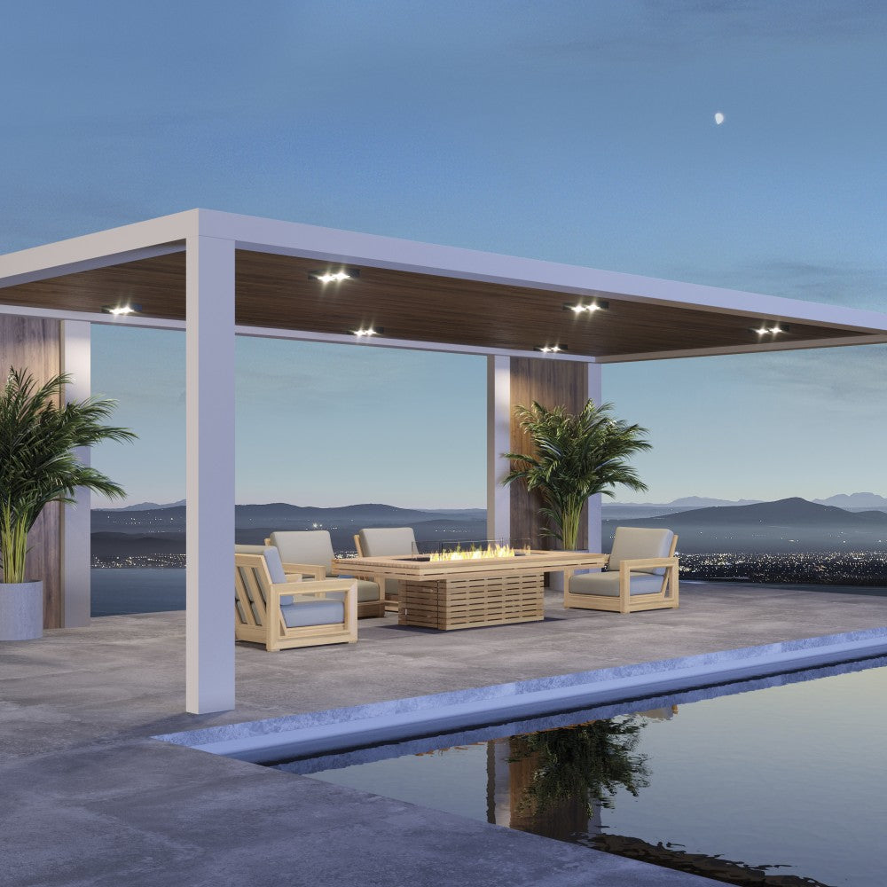 EcoSmart Fire Gin 90 Chat Height Rectangular Fire Pit Table