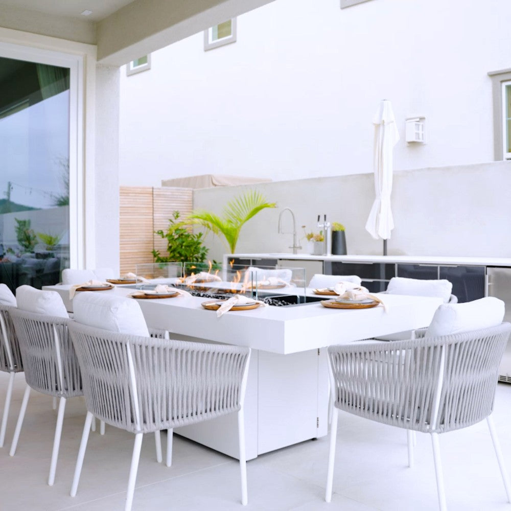 EcoSmart Fire Gin 90 Dining Height Rectangular Fire Pit Table