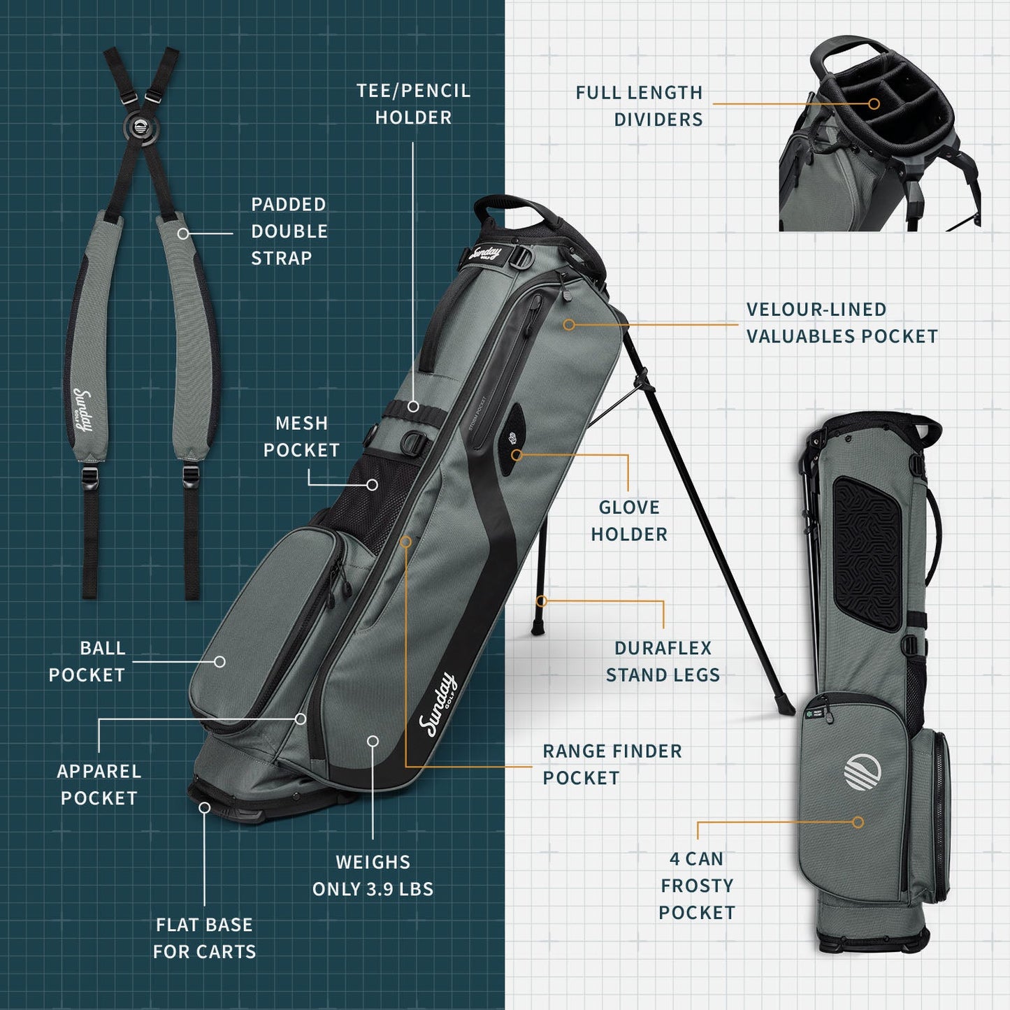 El Camino | Midnight Green Mid Size Stand Bag