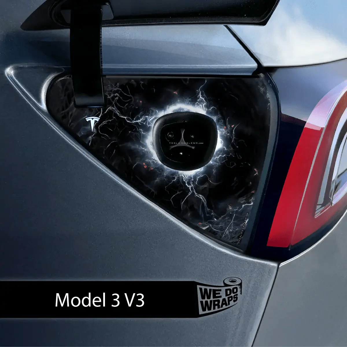 Electric Wormhole Tesla Charge Port Wrap | Model 3