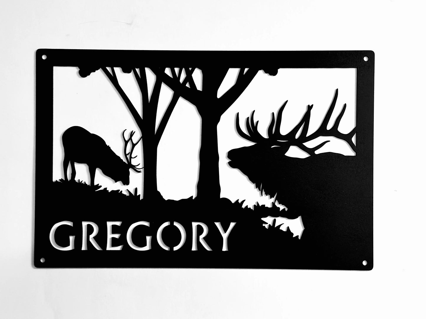 Elk Bulls Territorial Warning Wildlife Wall Art Sign with Custom Options