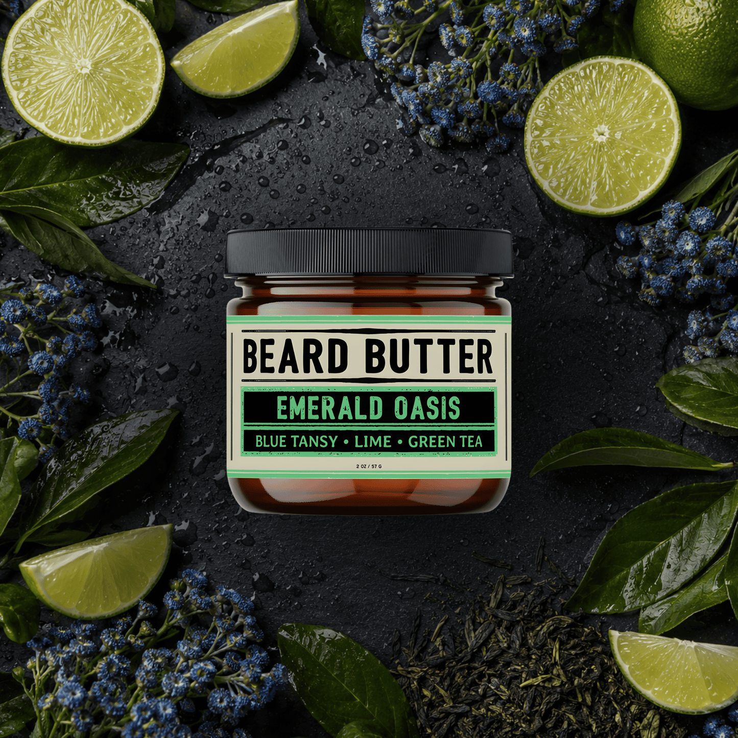 Emerald Oasis Beard Butter - Blue Tansy, Lime, Green Tea