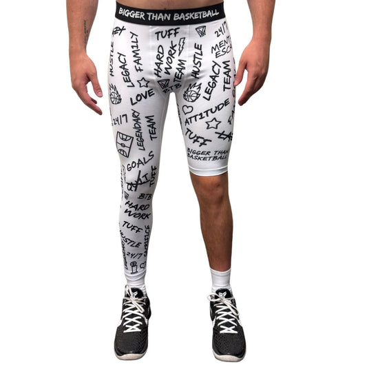 Emotions - Single-Leg Compression Tights - Right - White