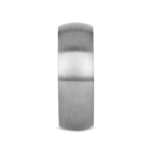 ERIS Men’s Titanium Brushed Domed Wedding Band, Comfort Fit — 6mm or 8mm