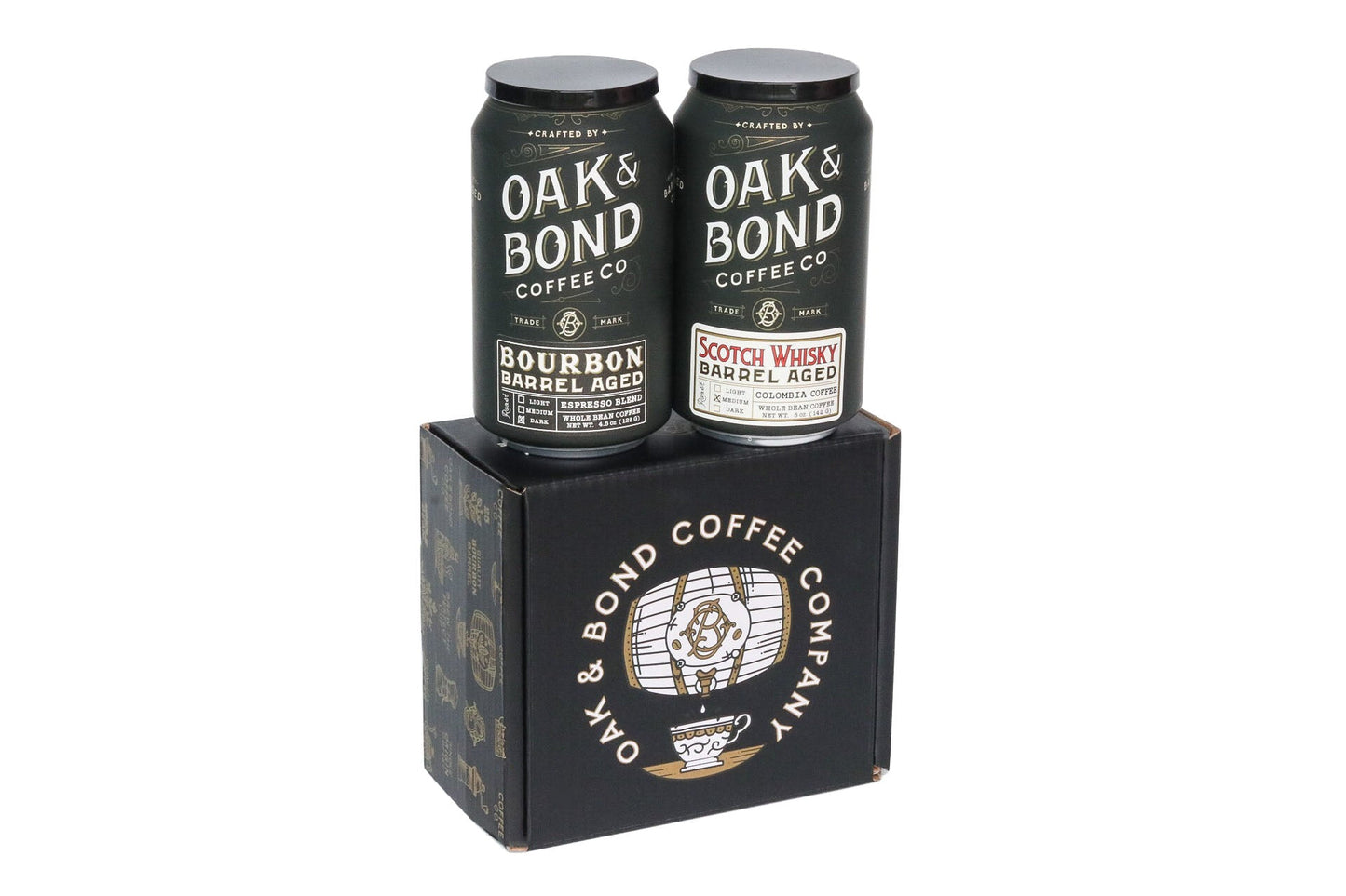 Scotch Whisky and Espresso Bourbon Barrel Aged Coffee Box