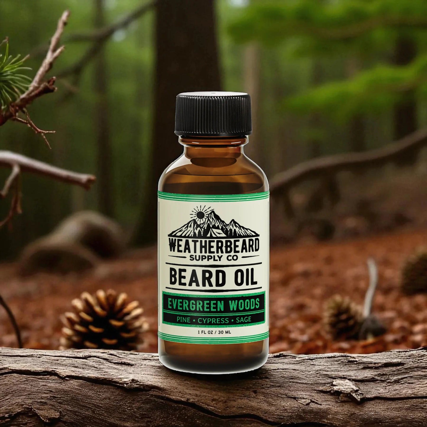 Evergreen Woods Beard Oil - Pine, Cypress, Sage