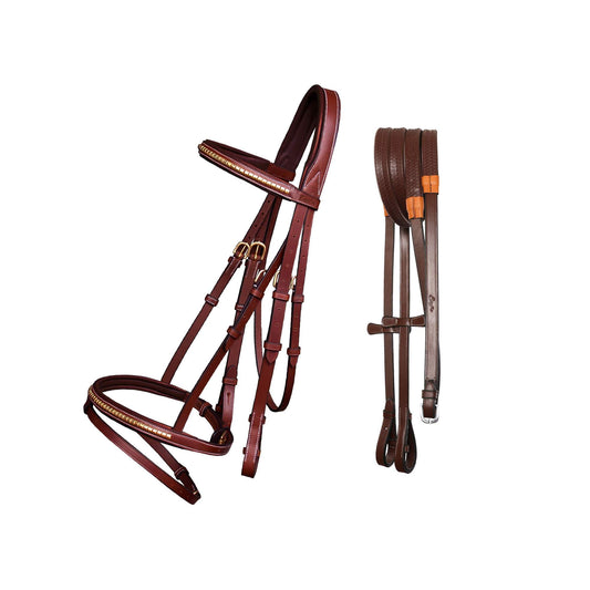 ExionPro SS / Brass Clincher Bridle With Flash and Reins