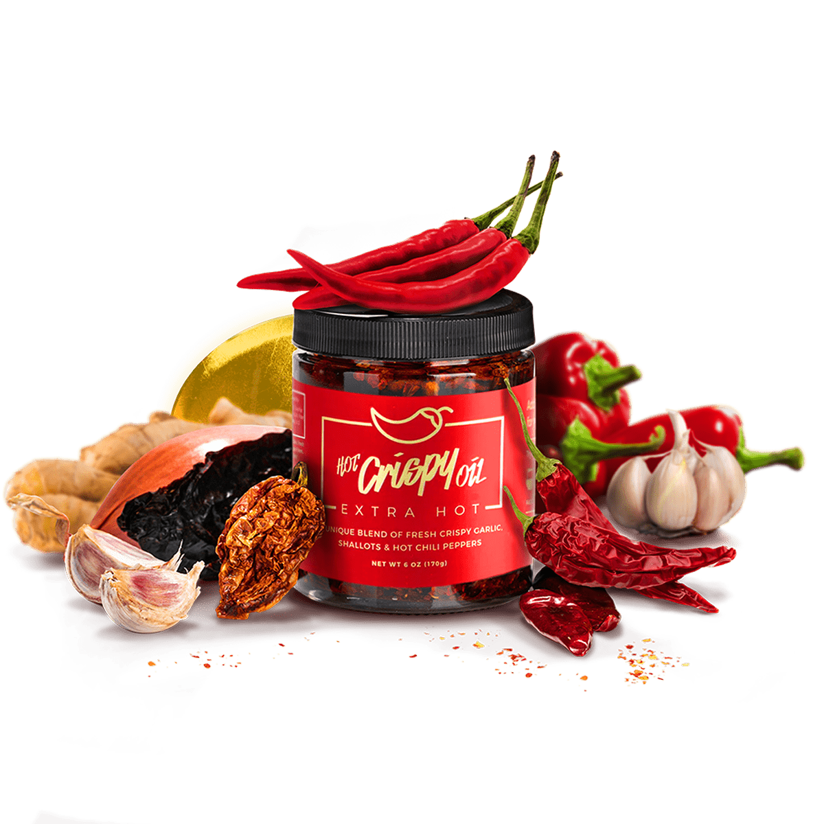 Extra Hot Crispy Oil –  Chili Crisp Garlic Oil
