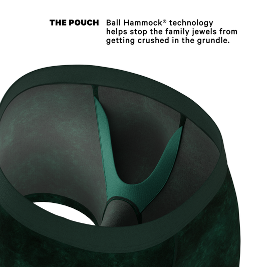 The Extravagance | Dark Green Velvet Ball Hammock Pouch® Boxer