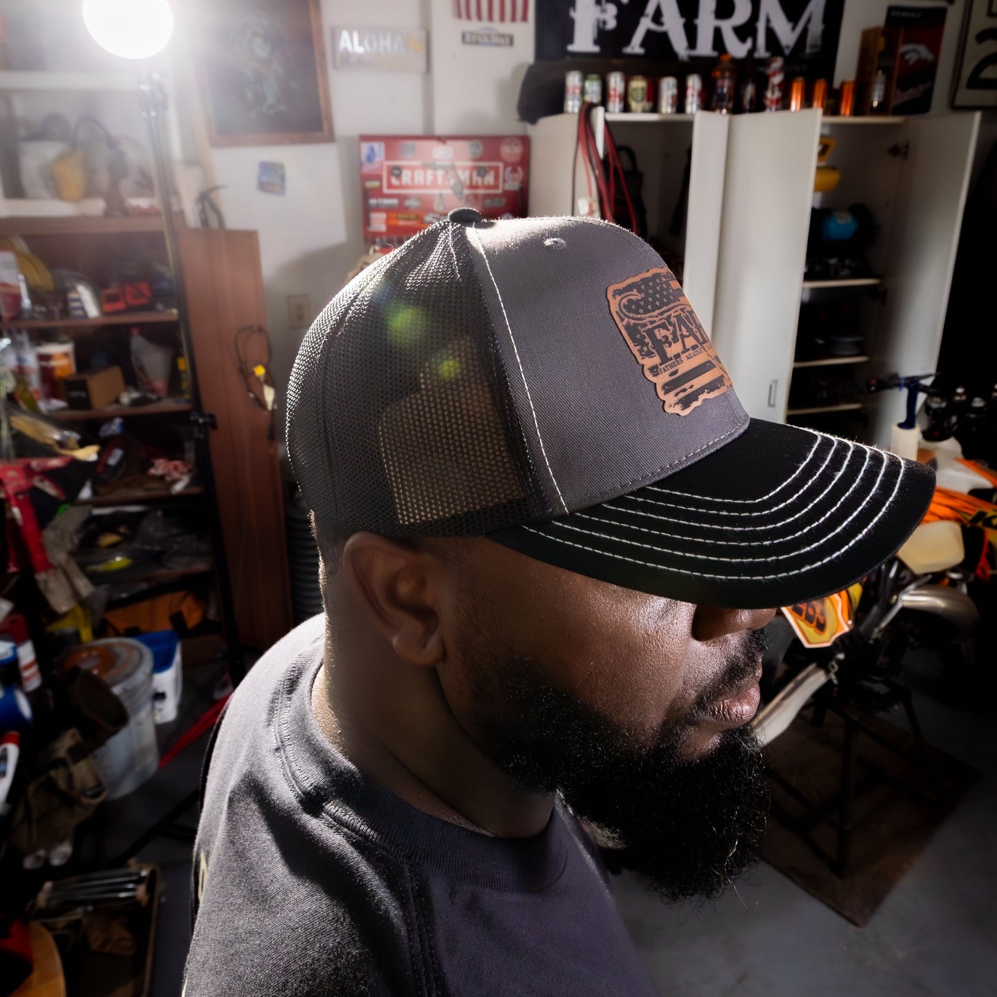Flag Patch Hat - Black/Charcoal/Black