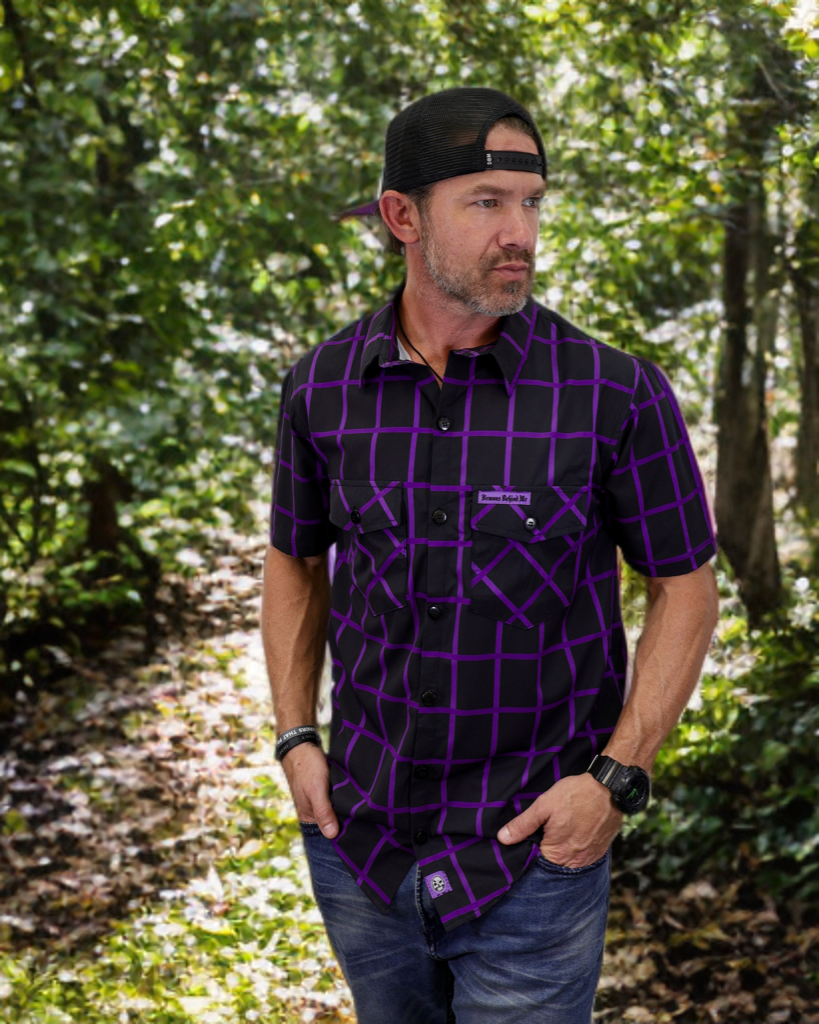 "Raven" Light-Weight 4-Way Stretch Button Up
