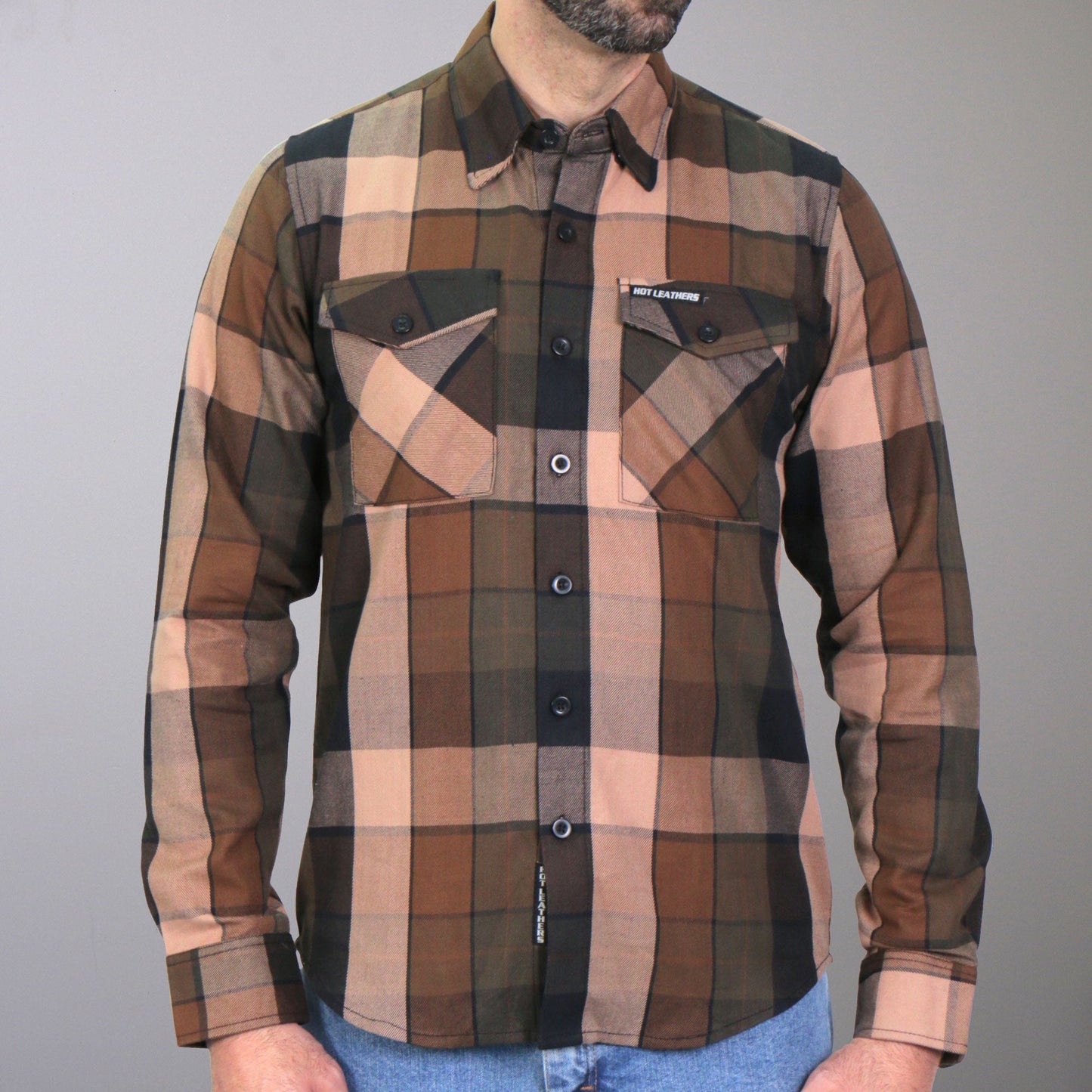 Hot Leathers FLM2013 Men&#39;s &#39;Sidewinder&#39; Flannel Long Sleeve Shirt