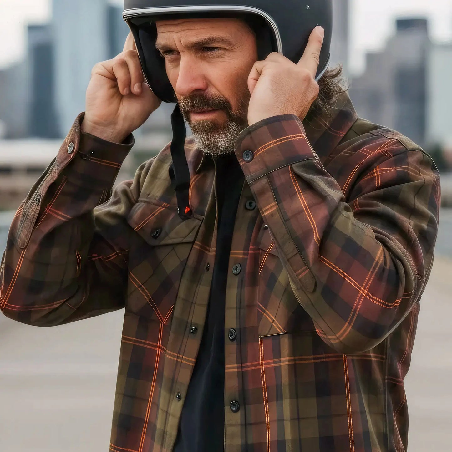 Hot Leathers Men's 'Burnline' Multi/Color Cotton Flannel Shirt - Button Front - Riding/Casual/ Work Wear - FLM2040