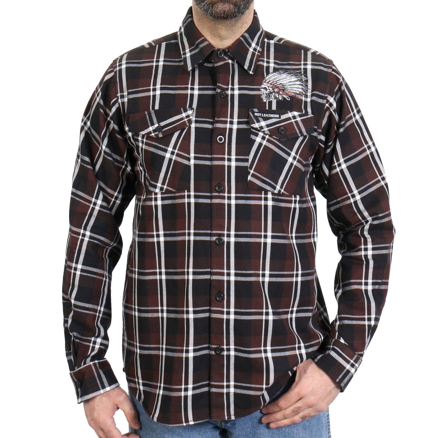 Hot Leathers FLM2109 Men's 'Headdress' Flannel Long Sleeve Shirt